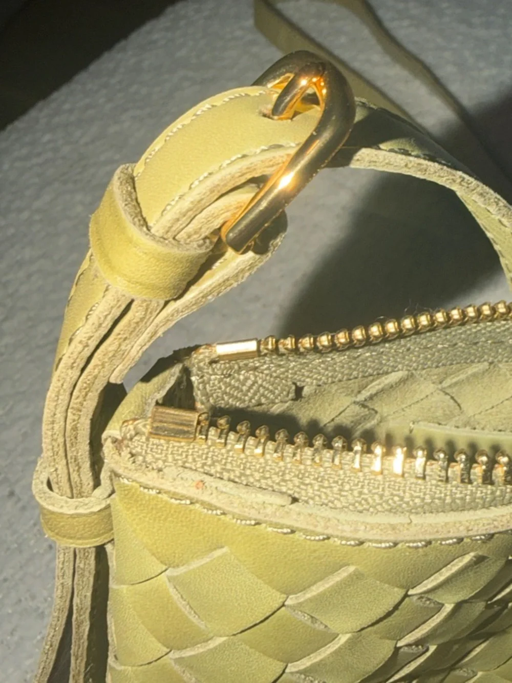 J Crew Woven Crossbody Bag in Olive Green